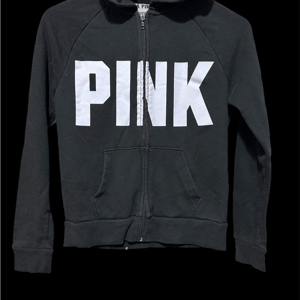 Pink Fleece Zip Up Perfect Hoodie Sweatshirt Size XS - Picture 3 of 7